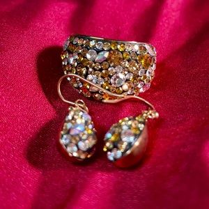 INOX sz 8.5 Stainless Steel Cocktail Ring & Earrings